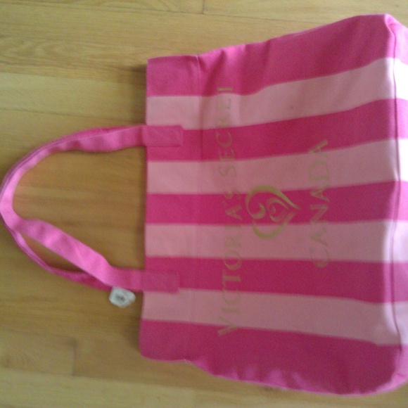 Victoria Secret Pink Striped Reversible Tote Bag - Picture 2 of 8